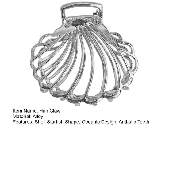 Заколка для волос Океанический дизайн Зажим для волос на затылок с ракушками Морская звезда Раковина узор Многоцелевой