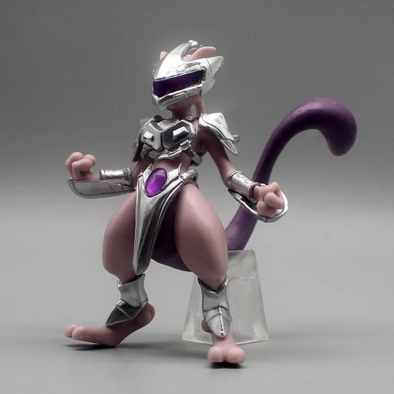 11cm Pokemon Mewtwo In Steel Armor Anime Action Figure Model Gk Statue Collection Desktop Decoration Ornament Cute Toys Boy Gift