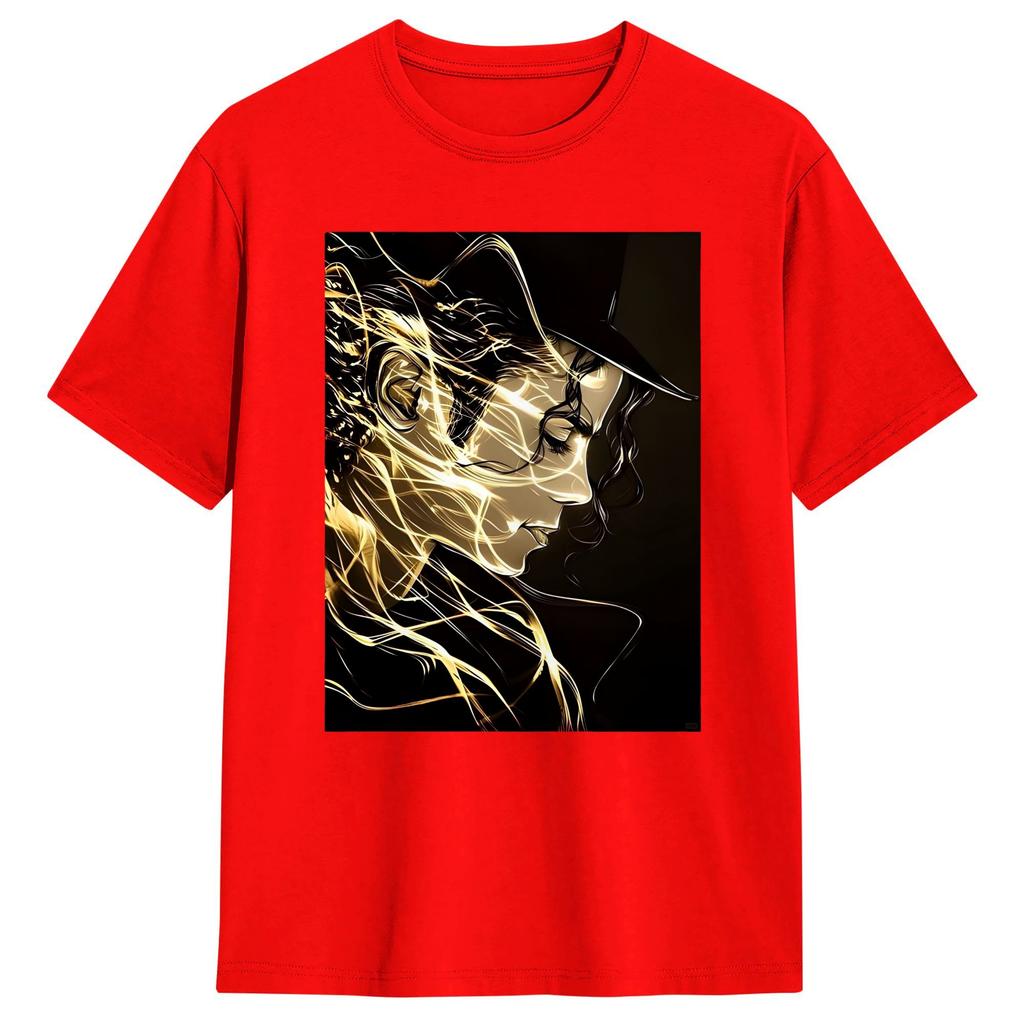 MMichael JJackson Poster Cotton T Shirt For Unisex Beach Classic T Shirts Leisure Tees Oversize Pattern Clothes
