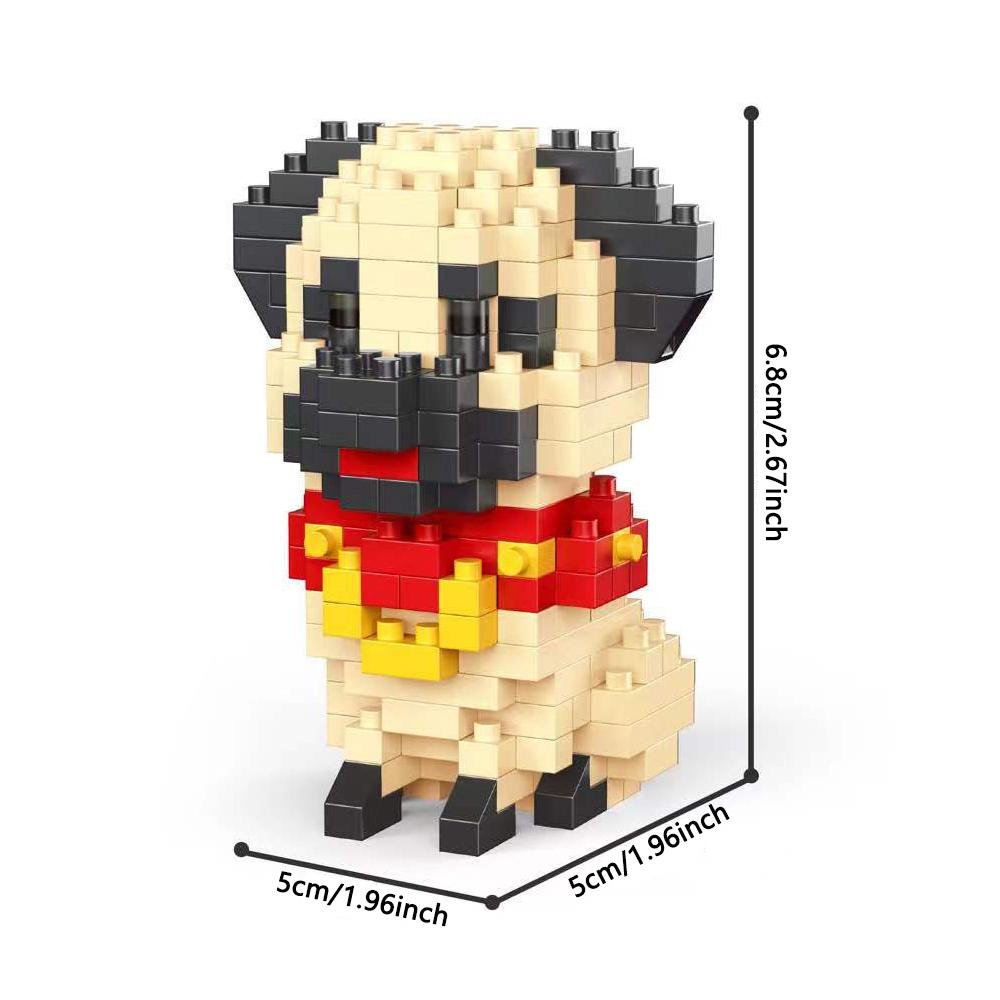 Knew Built Super Mini Dogs French Bulldog Building Blocks Toys Kit: Schnauzer Teddy Husky Adorable Desk Decorations Gift