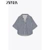 Zaprha 2025 New Arrival French Style Temperament Linen Blended Lapel T-shirt Shory Style Casual Shirt Female 2187813