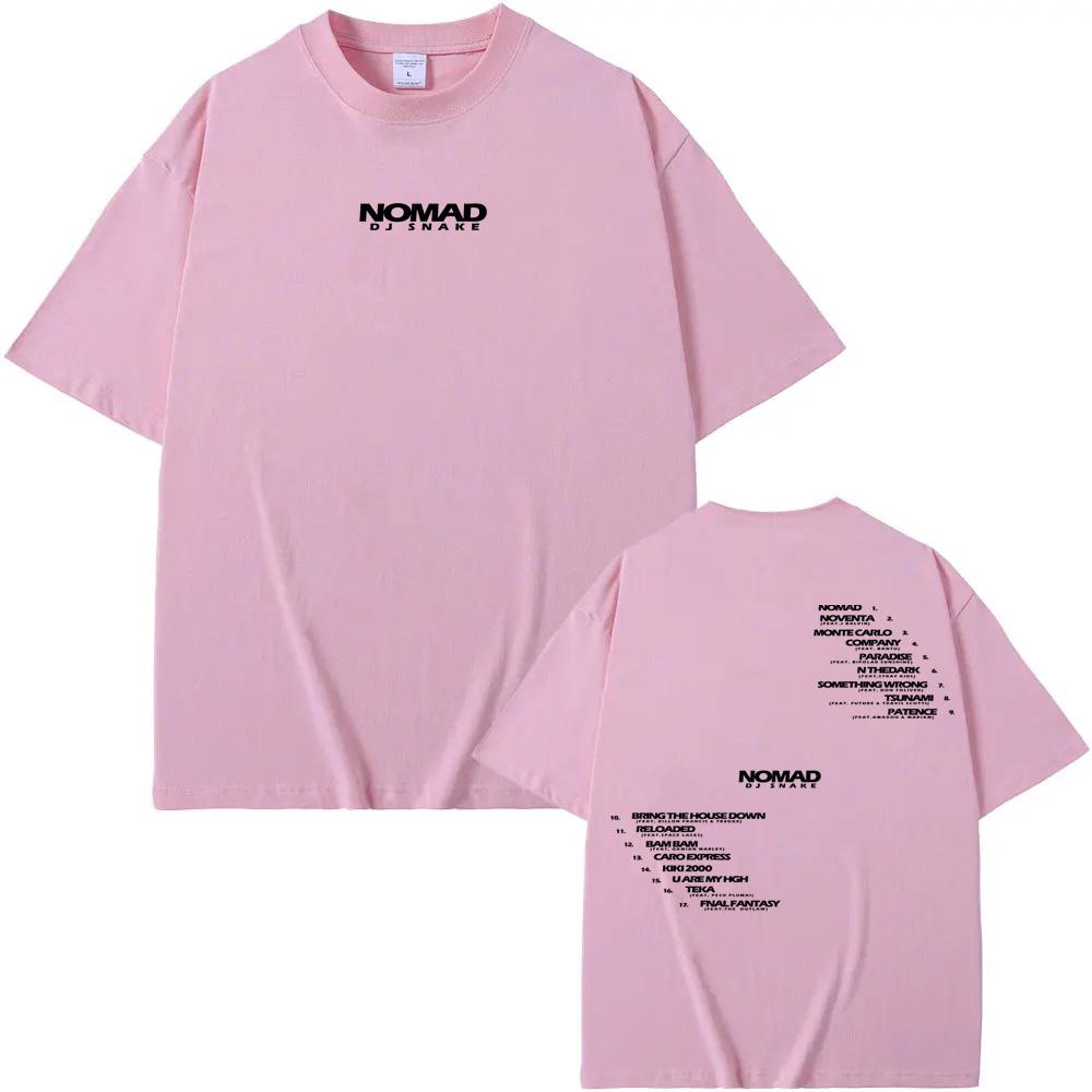 Футболка DJ Snake Nomad с официальным треклистом, графический принт, 100% хлопок, высокое качество, летняя футболка с круглым вырезом, женская/мужская.
