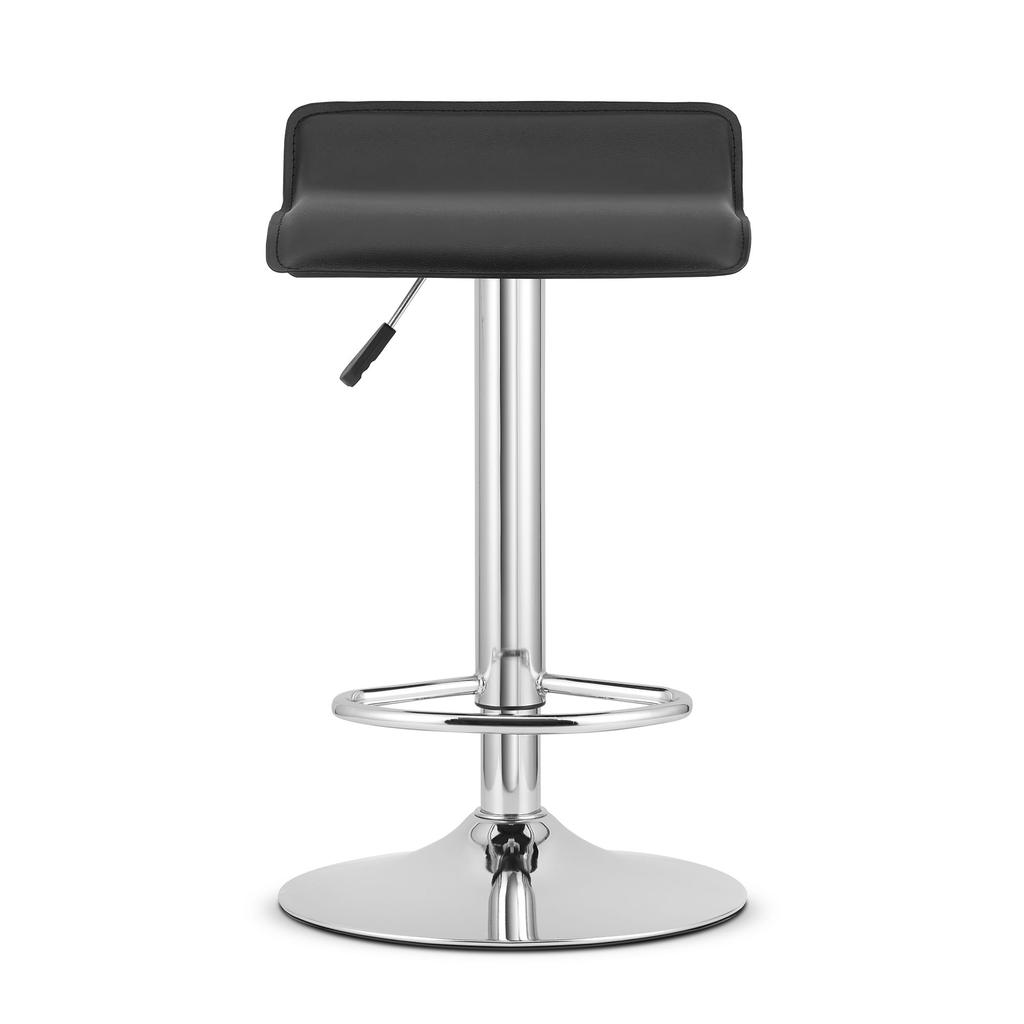 FORT stool - black eco-leather / chrome base x 2