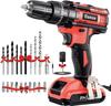 Cordless Drill Driver Set 21V, Bamse Power Drill Kit with 2.0AH Battery, 3/8'' Keyless Chuck, Fast Charger and 23PCS Accessories