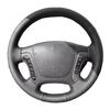 Перфорированная кожаная крышка для Hyundai Santa Fe 2006 2007 2008 2009 2010 2011 2012 Ручная прошивка Декоративная накладка на руль автомобиля Черная