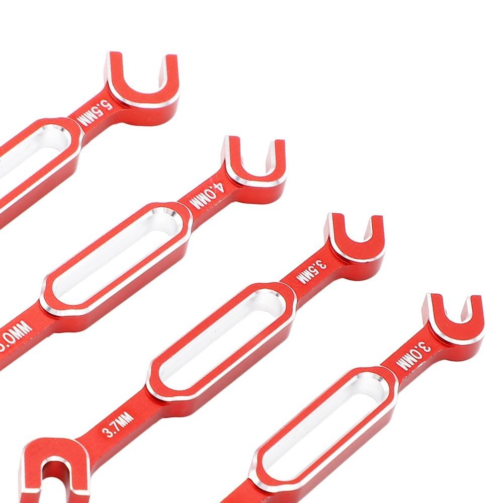 4Pcs/Set Aluminum Alloy Turnbuckle Nut Remover 3.0-6.0mm RC Maintenance Spanner For RC Cars