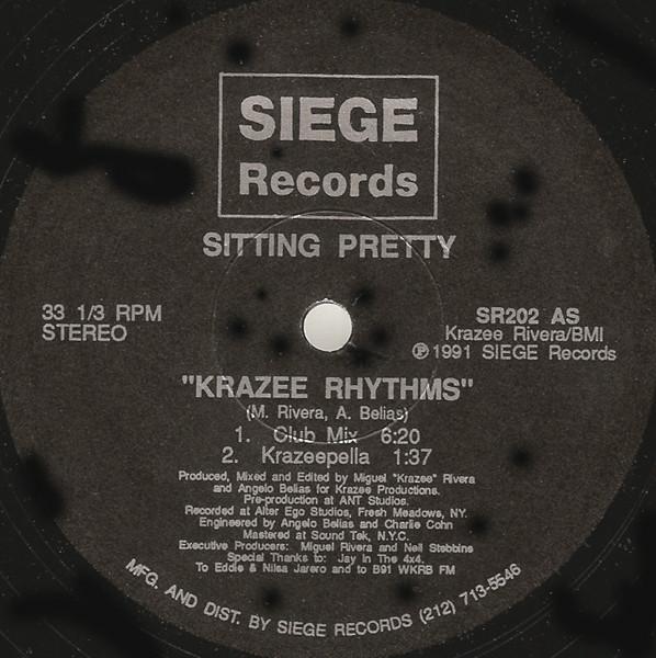 12-дюймовая пластинка SITTING PRETTY Krazee Rhythms SR202 Siege Records 1991 США Танцевальная Электроника Б/у