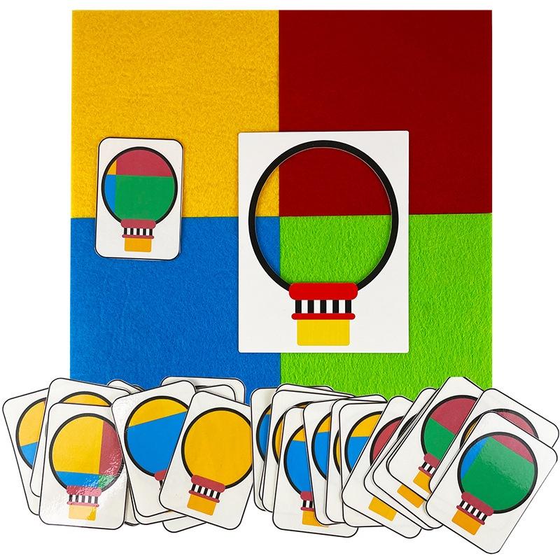 Montessori Material Felt Toys Hot Air Balloon Children Logical Thinking Color Matching Games Educational Learning Toys Preschool Teaching Aids