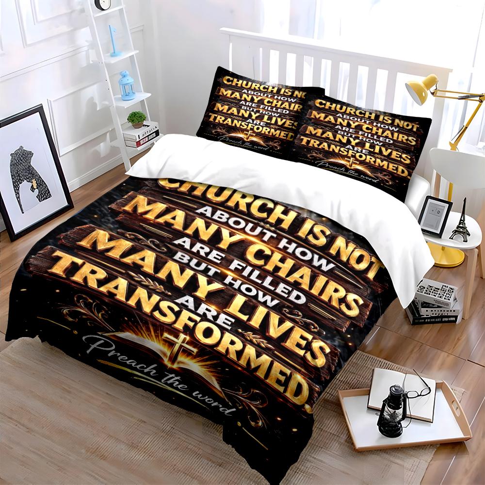 Church Lives Transformed Bedding Set Bedding set (1 duvet cover, 2 pillowcases, duvet not included)