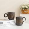 Ретро грубая керамическая кофейная чашка японская керамическая чашка для воды чашка с ушком простая бытовая кофейная чашка креативная кружка