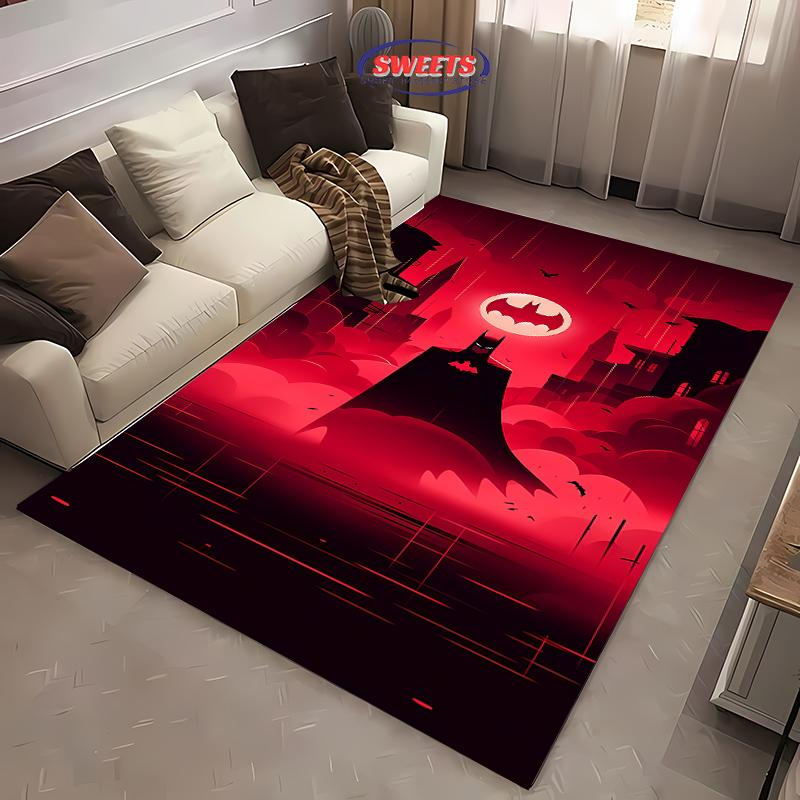 Ковер с темой логотипа Бэтмена №2, коврик для гостиной, спальни, кровати, удобный, нескользящий, прочный коврик, современный простой стиль, моющийся коврик