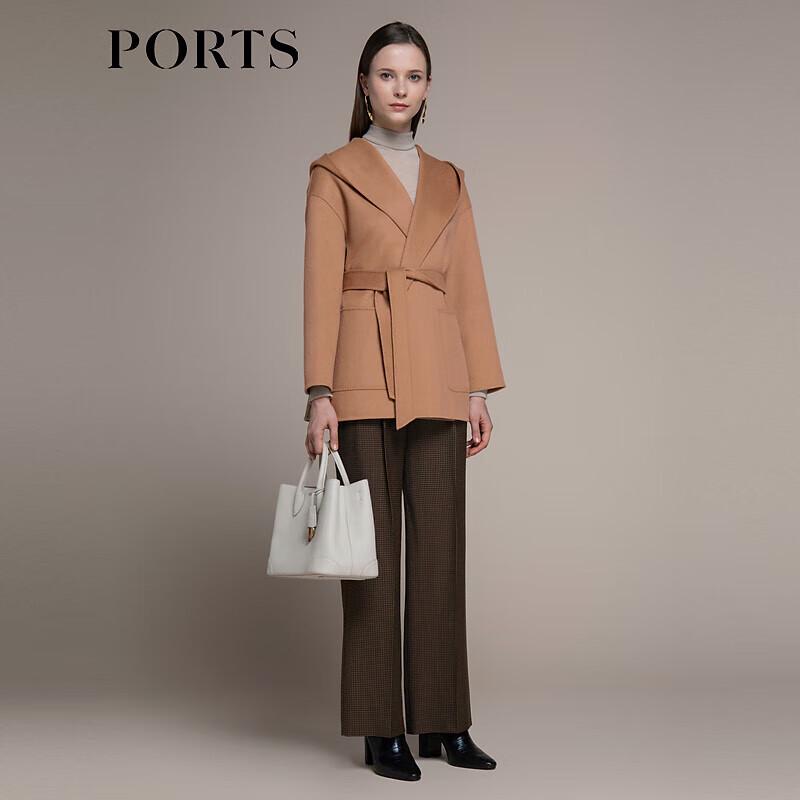 PORTS Women's Desert Sand Wool Blend Short Coat LM9C079LZF069