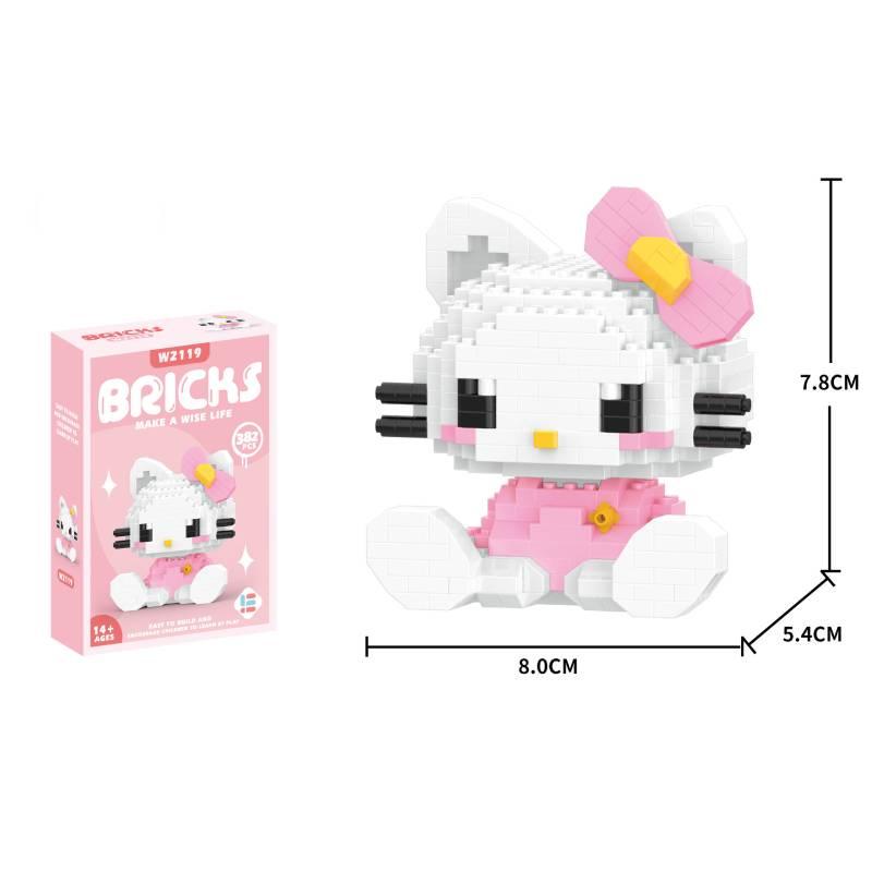 Плюшевые игрушки-головоломки Sanrio, мини-алмазы, конструктор