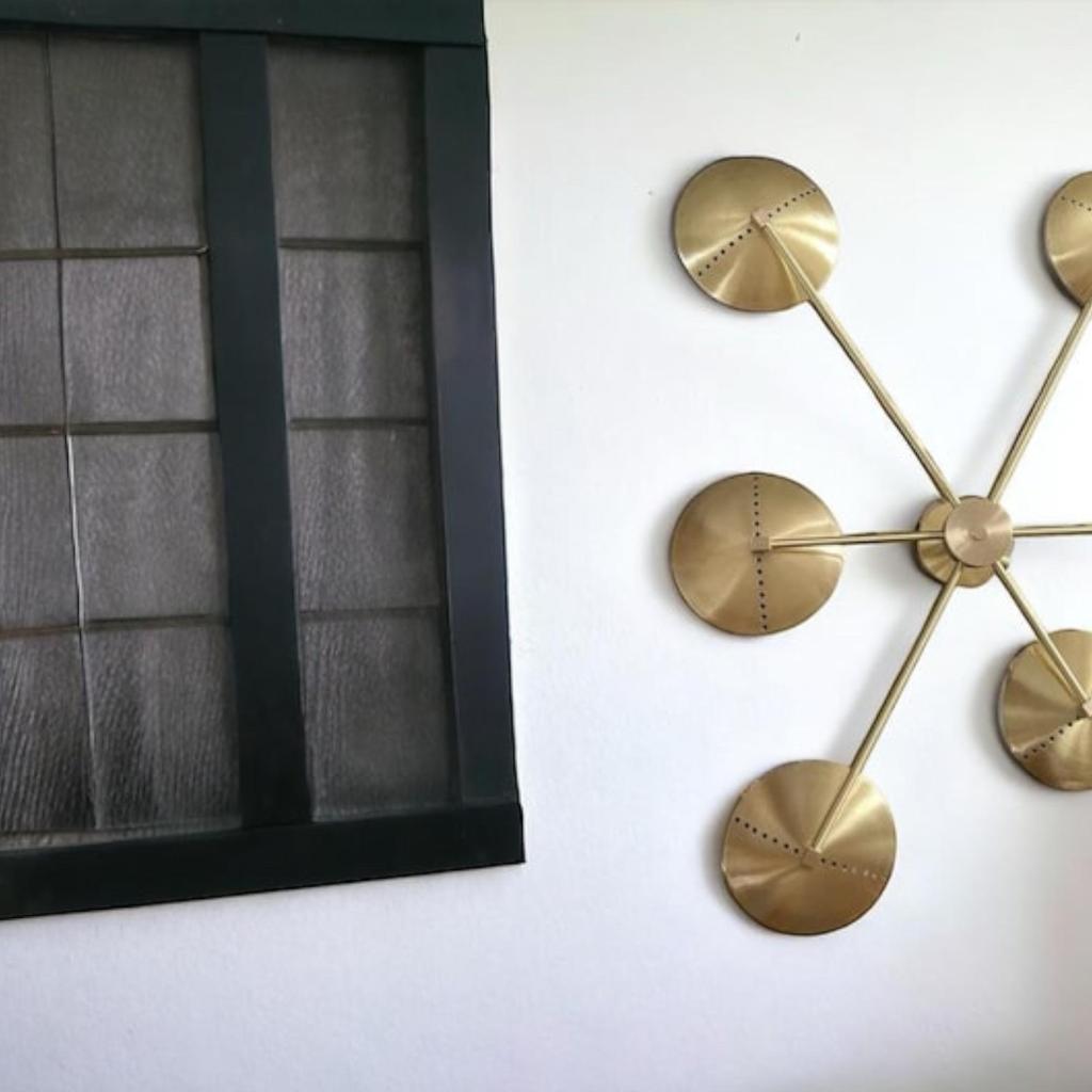 Современный настенный светильник-паук из латуни с 6 рожками в стиле середины века | Декоративная купольная люстра | Настенный светильник для кухни, офиса, гостиной