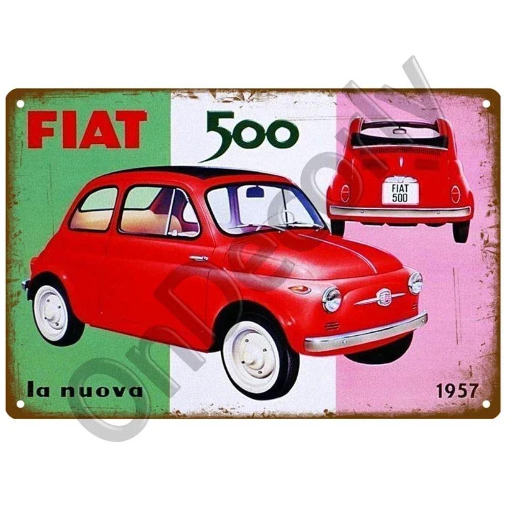 Металлическая вывеска для гаража FIAT, Настенный декор с логотипом автобренда 20x30см