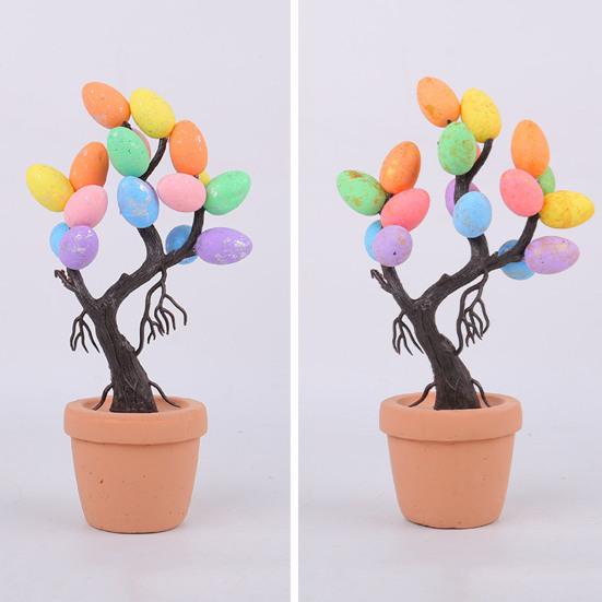 Украшения для пасхальных яиц, искусственные пасхальные яйца, кашпо для деревьев, маленькие пенопластовые пятнистые яйца, настольные фигурки для весенней пасхальной вечеринки, домашний декор