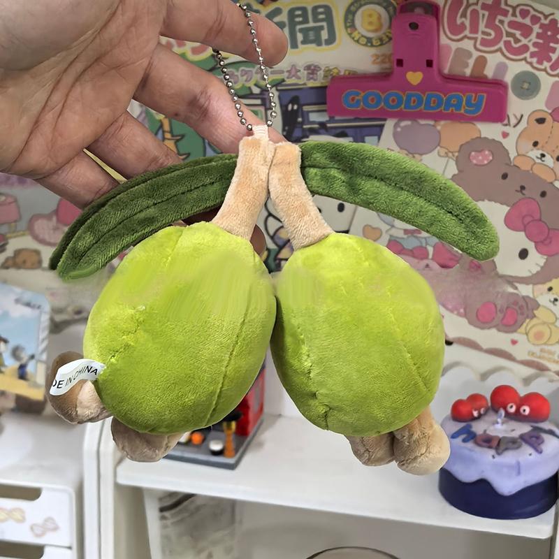 Плюшевый кулон в виде боба-глаза, оливково-зеленый, женский, милый, имитация, плюшевый кулон, брелок для ключей, мягкие плюшевые игрушки, брелок для рюкзака