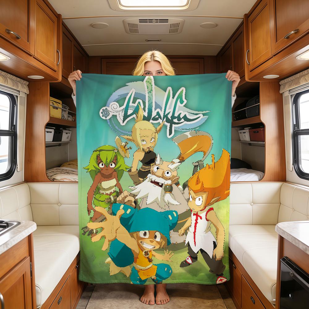 Игра Милый Забавный Арт Крутой W-Wakfu Плед Теплый Мягкий Плюшевый Плед Диван Гостиная Дневной сон Дом Спальня Подарок для Путешествий Фланель Питомец Hogar