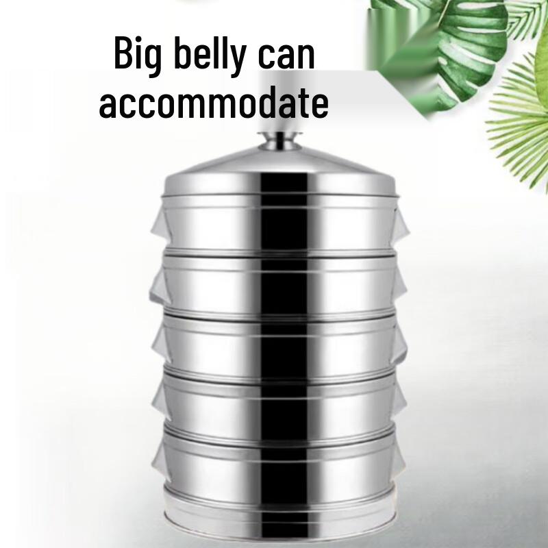 SuLe 47cm Rectangular 5-Layer Thickened Stainless Steel Steamer Pot