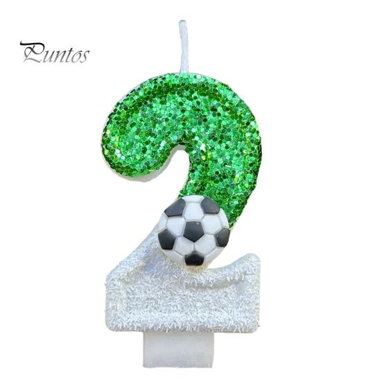 Свеча на футбольный день рождения, экологически чистая, без запаха, с блестками, простая в использовании, долговечная, с цифрами от 0 до 9, украшение для торта