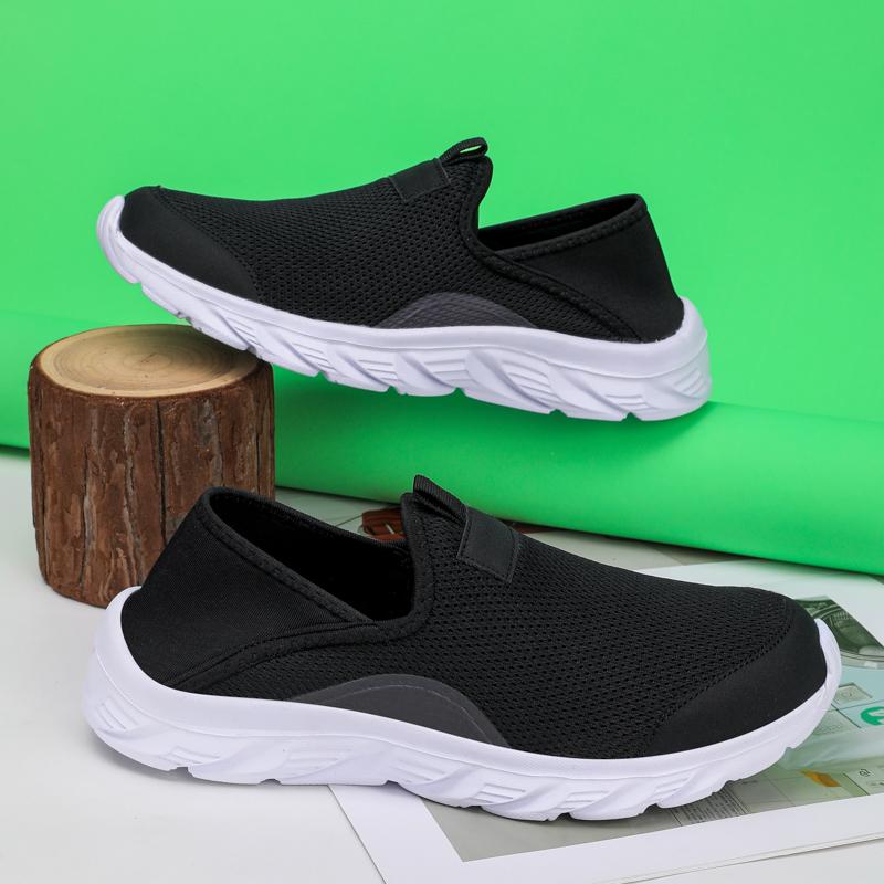 Men's Spring and Summer Breathable Flat Shoes, Lightweight Casual Sports Shoes, Fashionable Walking Shoes for the Elderly
