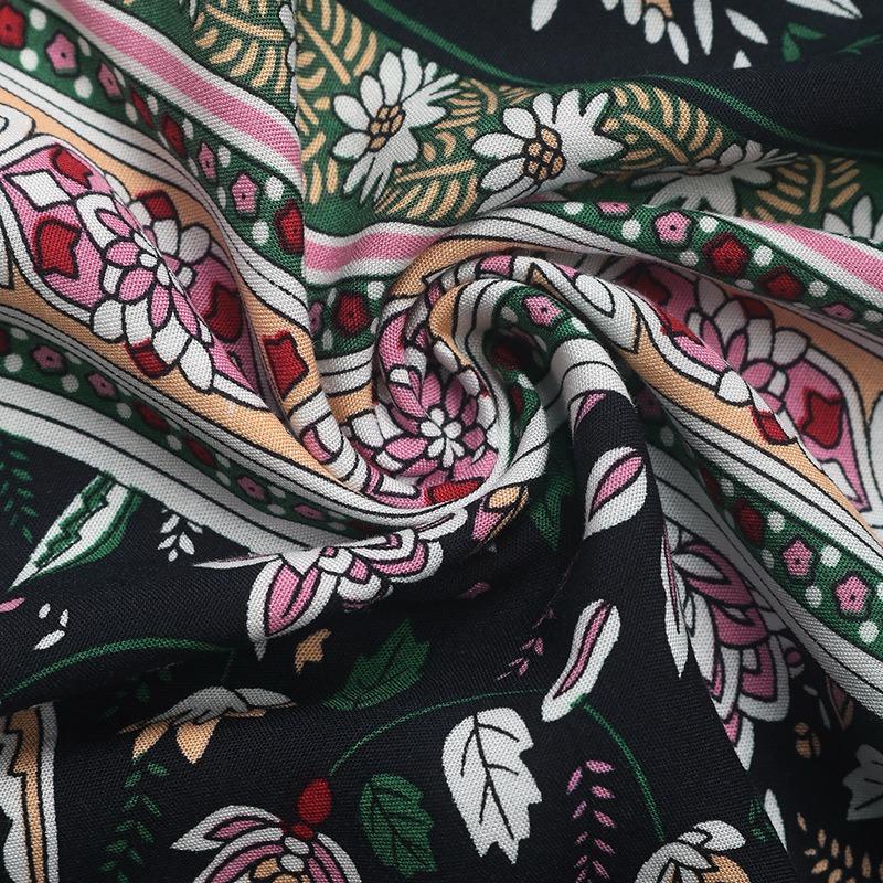 Женская летняя новая блузка с бретелью через шею и рукавами «летучая мышь» в этническом стиле с принтом