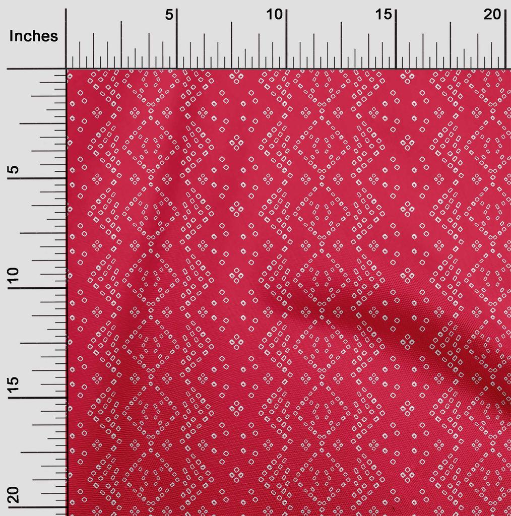 oneOone Cotton Flex Carmine Red Fabric Small Motif Bandhani Sewing Material Print Fabric By The Yard 40 Inch