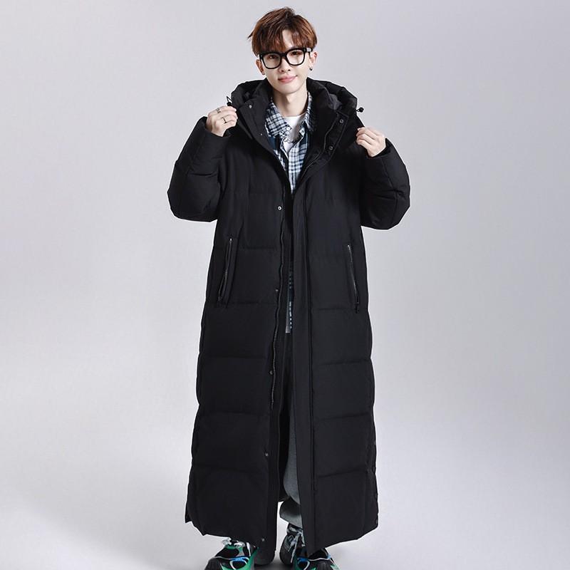 Winter Couple Matching Down Jacket Unisex Long Length Ankle Puffer Coat Loose Fit Warm Outerwear