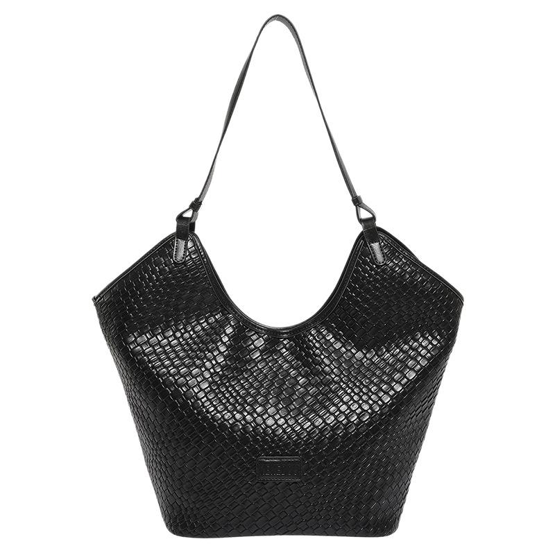 Soft Leather Woven Pattern Underarm Bag Women's New Trend Casual Simple Tote Bag Single Shoulder Handbag Women