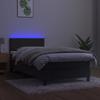 Vidaxl Łóżko Kontynentalne Z Materacem I Led, Szary Aksamit, 100X200Cm