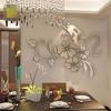 Acrylic Flower Mirror 3D Decorative Wall Stickers, Art Muralist for Bedroom TV Background Decoration