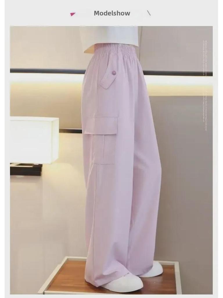 2024 Летние широкие брюки Ice Silk для девочек - Антимоскитные брюки для больших детей