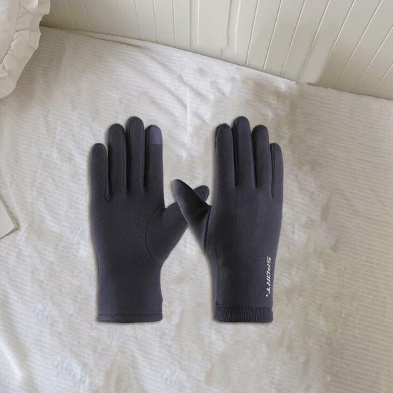 1 пара зимних теплых перчаток с плюшевой подкладкой, эластичные ветрозащитные мужские перчатки с полным пальцем для холодной погоды и сенсорным экраном