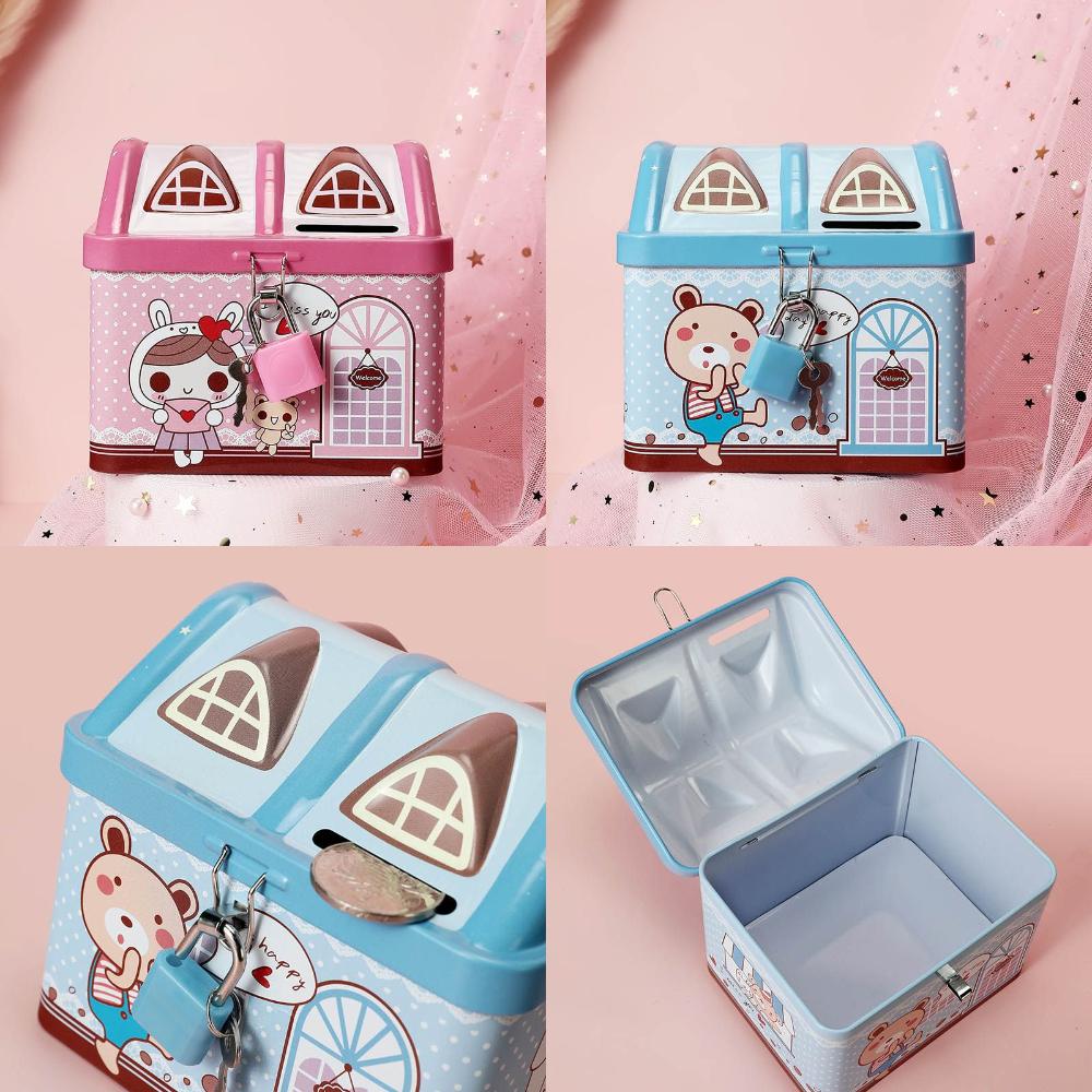 Детский замок для ключей, монетница, подарочный сейф, ящик для хранения, копилка, жесть