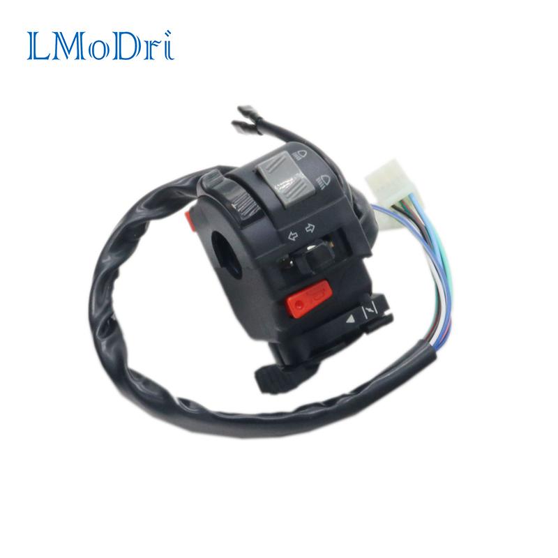 LMoDri переключатели для мотоциклов, кнопка звукового сигнала для мотоцикла, сигнал поворота, электрическая противотуманная фара, пусковой переключатель контроллера на руле для