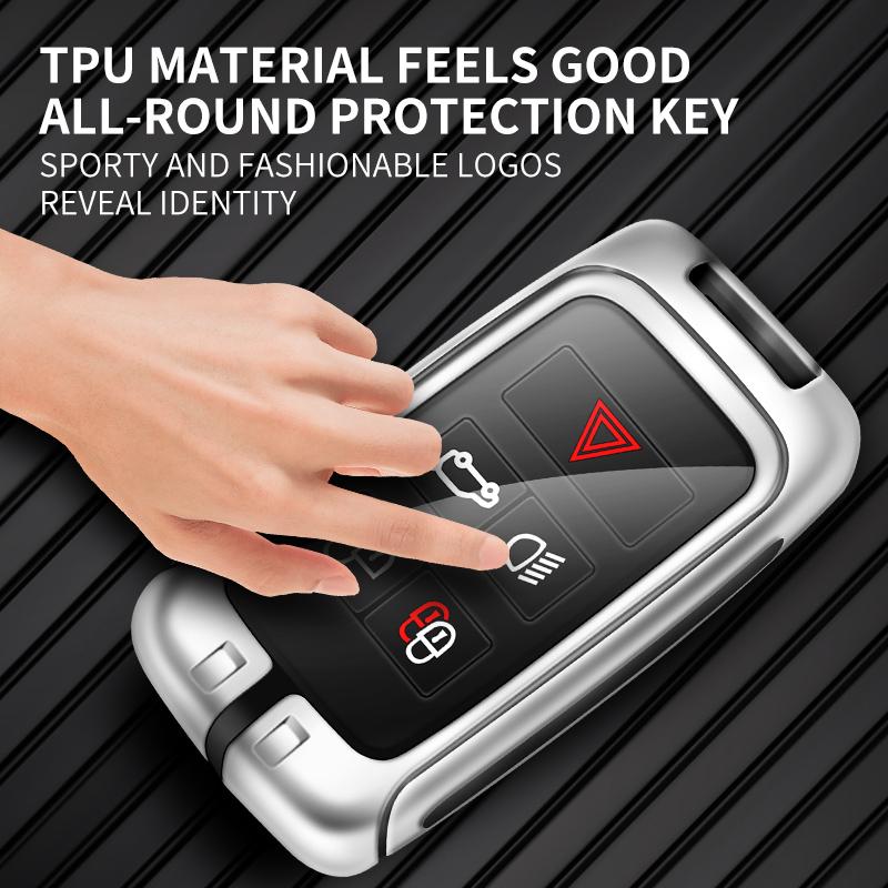 Металлический кожаный чехол для ключей от машины для Land Rover Range Rover Evoque Discovery Sport Velar для Jaguar XE XF E-Pace F-Pace