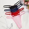 Solid Color Sexy G-String Heart Buckle Traceless Briefs Seamless Bow Thong  Lady