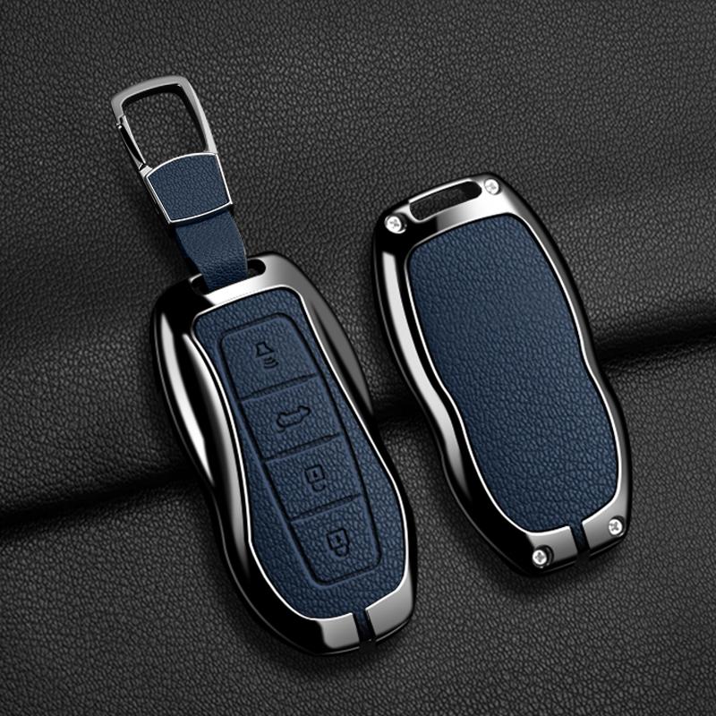 4 Кнопки Автомобильный Брелок Чехол Корпус Подходит Для Ford Equator Jmc Plus 5 6 7 Sport Ecoboost Цинковый Сплав Натуральная Кожа Защитный Аксессуар Для Брелка