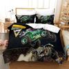 Boys Cars Duvet Cover Cartoon Monster Truck Cool Vehicle Bedding Set Off Road Vehicle Locomotive Comforter Cover King Full Size