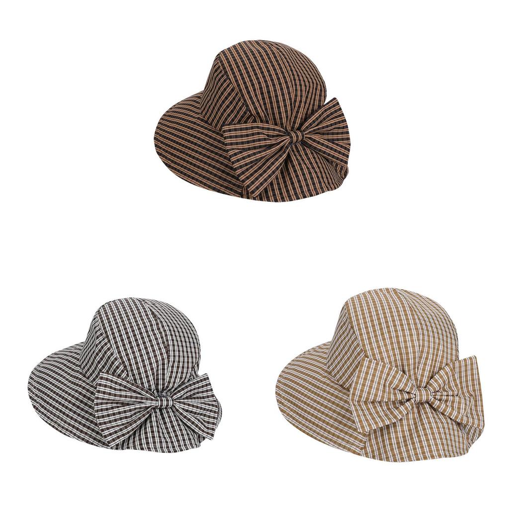 Стильная клетчатая шляпа от солнца с широкими полями для летней защиты от солнца на открытом воздухе