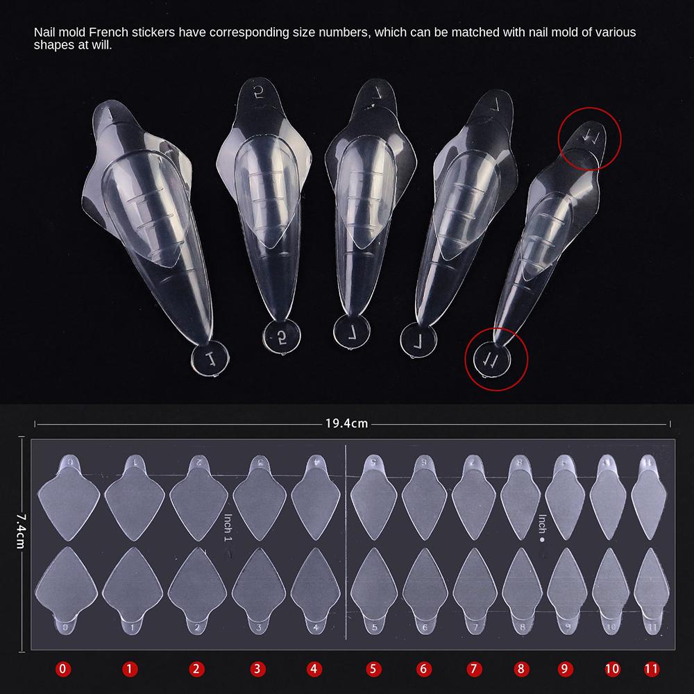 Hot System Extension Poly Nail Gel French Forma Dual Sticker for Dual Forms French Line Silicone