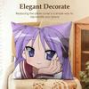 Anime LLucky Star Cushion Cover Natural Linen Organic Fabric DoubleSided Printing Sofa Home Decor Gift Pillow Case