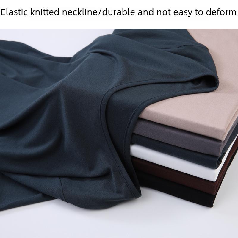 Women's Summer V-Neck Ice Silk Loose White Modal Short-Sleeve T-Shirt, 2025 Style