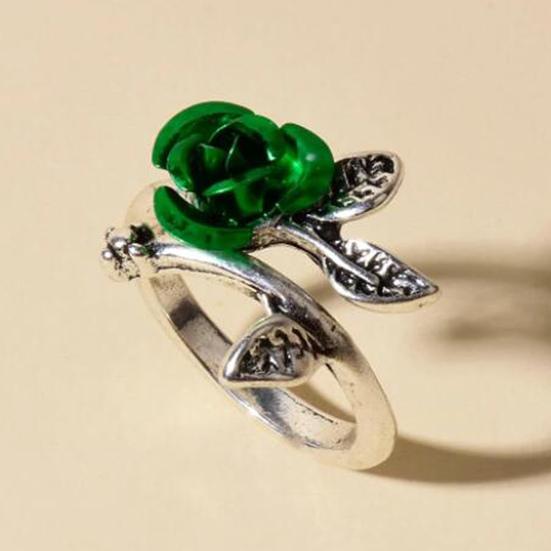 Обручальное кольцо двухцветное женское тонкое медное кольцо с цветком розы и листьями ювелирные аксессуары