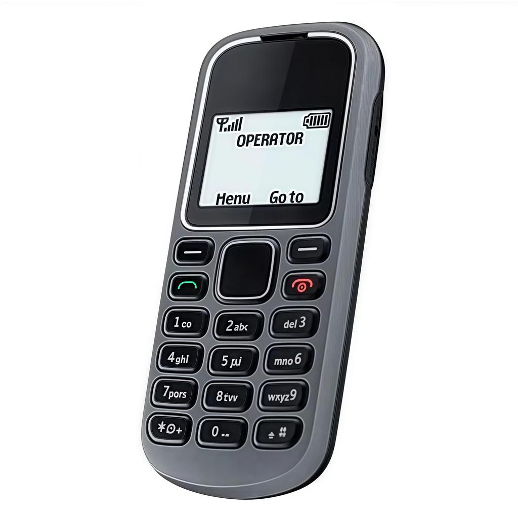 GSM2G Кнопочный телефон для пожилых: Компактный Candybar с кнопками, идеально подходит для резервного использования и зарубежных поездок.