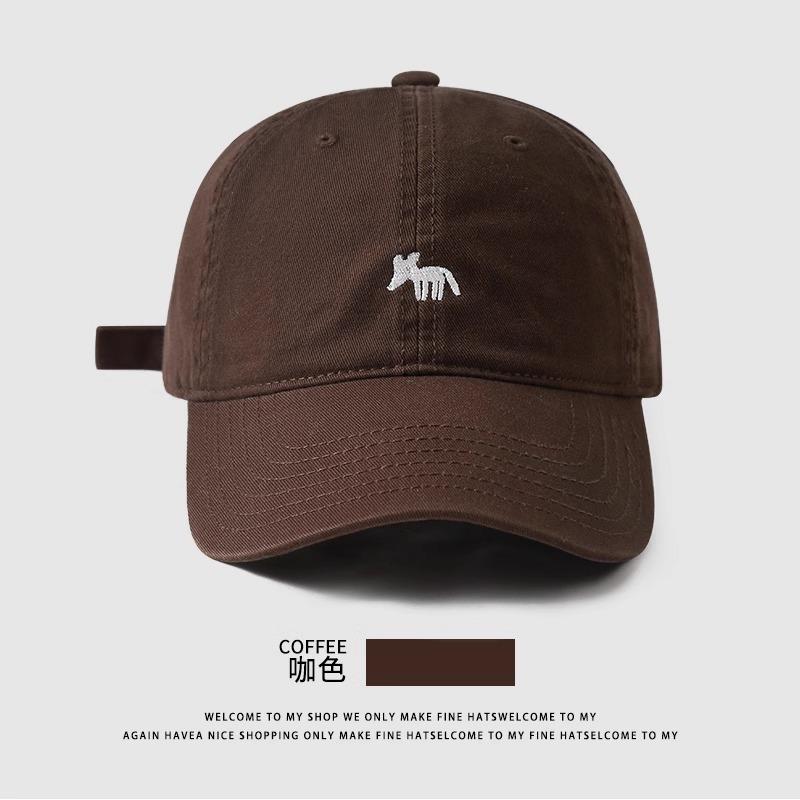 New embroidered little fox baseball cap for men and women to deepen the wide brim and show the face, small peaked cap spring and summer versatile
