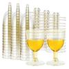 Clear Gold Plastic Wine Glass Recyclable Shatterproof Wine Goblet Disposable Reusable Cups For Champagne
