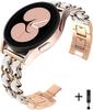 YurKem 20 мм 22 мм ремешок для Samsung Galaxy Watch 4 3 5 pro 45 мм active 2 Gear s3 роскошный кожаный + металлический браслет Huawei watch GT/2/3 ремешок