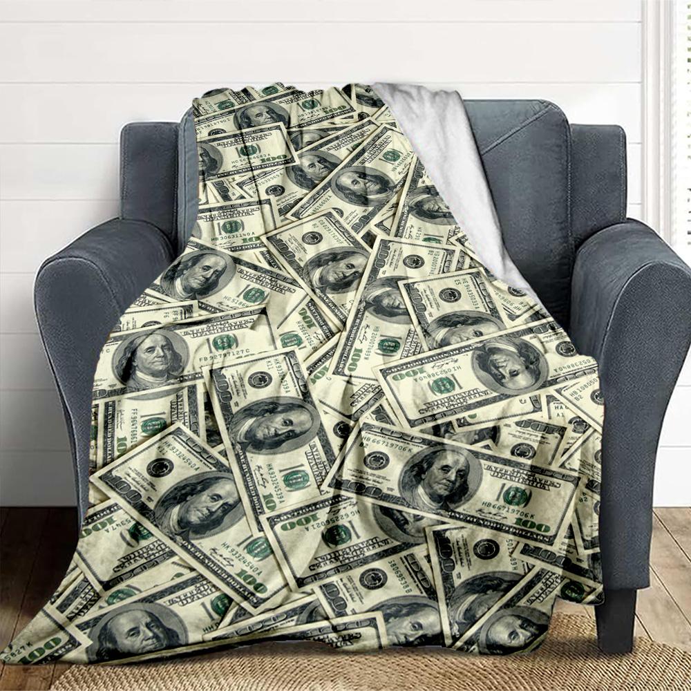 Money Power Flannel Blanket Throw Blanket Soft Warm Sofa Bed Camping home Decor Unique Christmas Gift C9261678