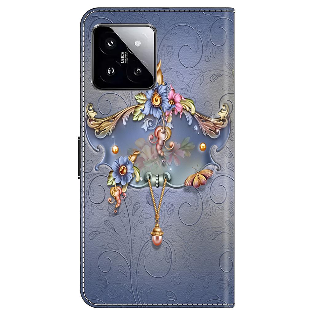 For Xiaomi 14 Wallet Case Pattern Printing PU Leather Phone Cover